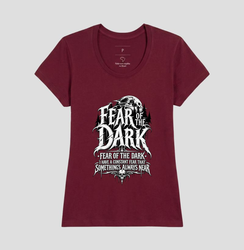 Camiseta Fear of the Dark – Estampa Gótica Heavy Metal - Imagem 11
