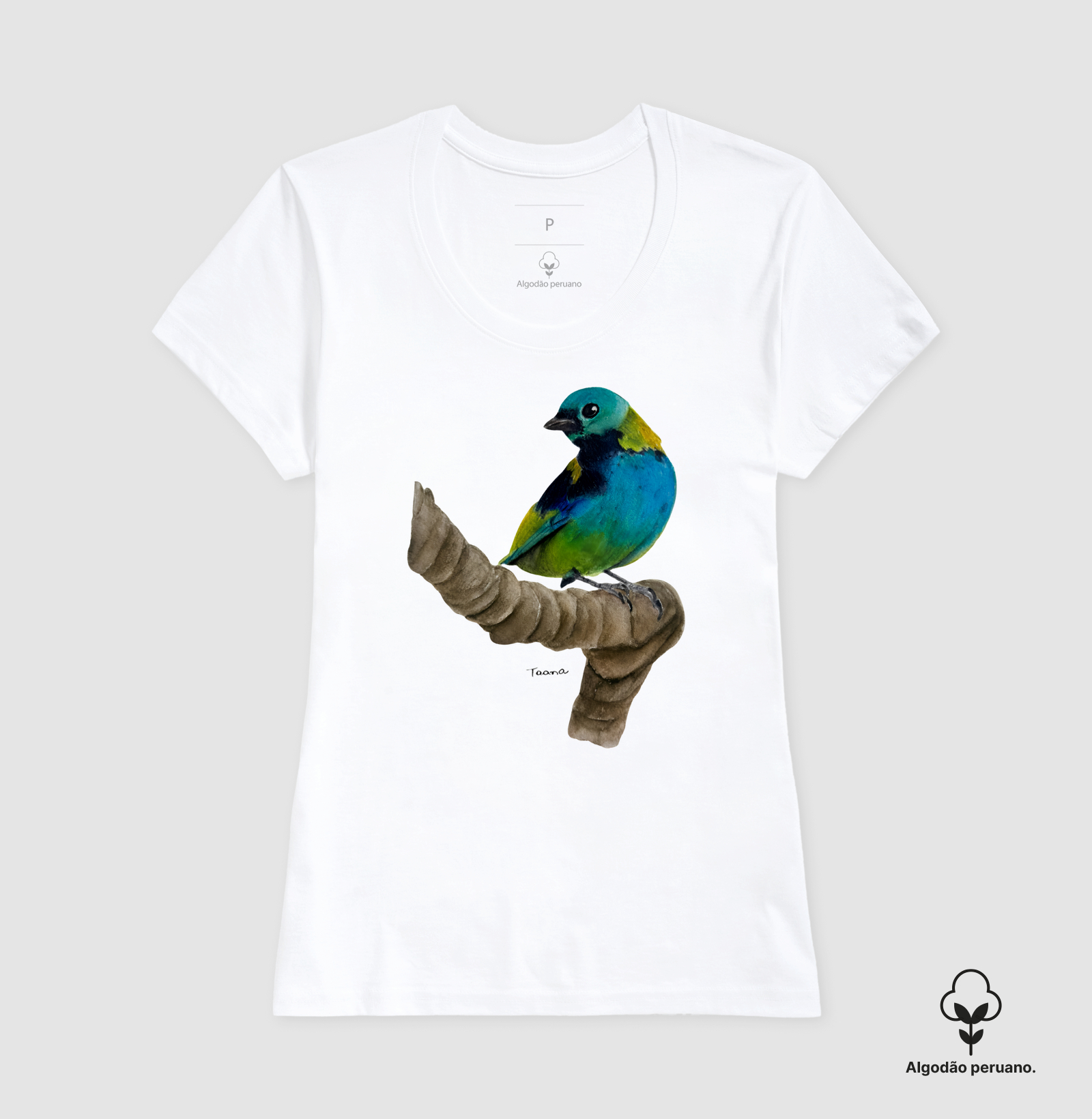 Camiseta Saíra-Sete-Cores – Aves do Brasil - Algodão Peruano - Imagem 10