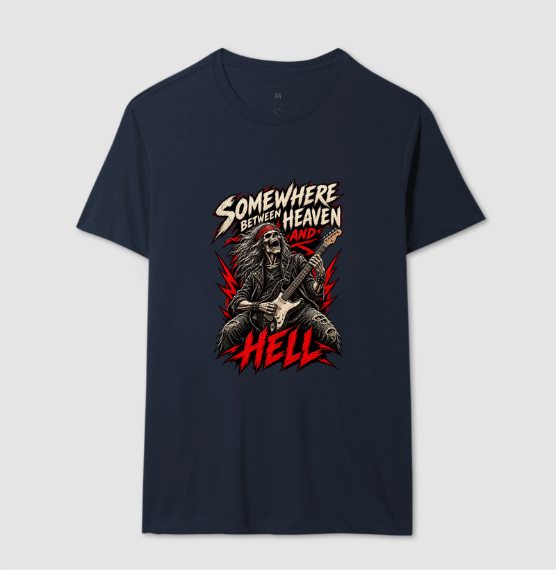 Camiseta Rock Somewhere Between Heaven and Hell - Imagem 6