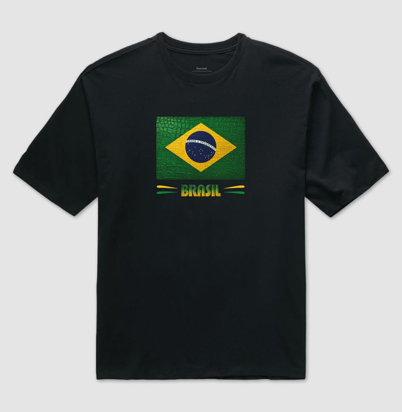 Camiseta Oversized Bandeira do BR estilizada - Imagem 2