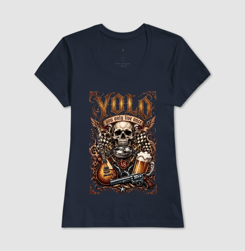 YOLO You Only Live Once | Camiseta Rock, V8 & Cerveja Vintage - Imagem 7