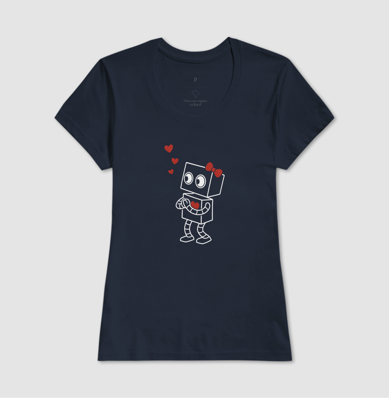 Camiseta Casal Robô Coração - Imagem 7