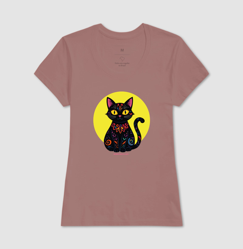 Gata preta e fundo amarelo - Imagem 18