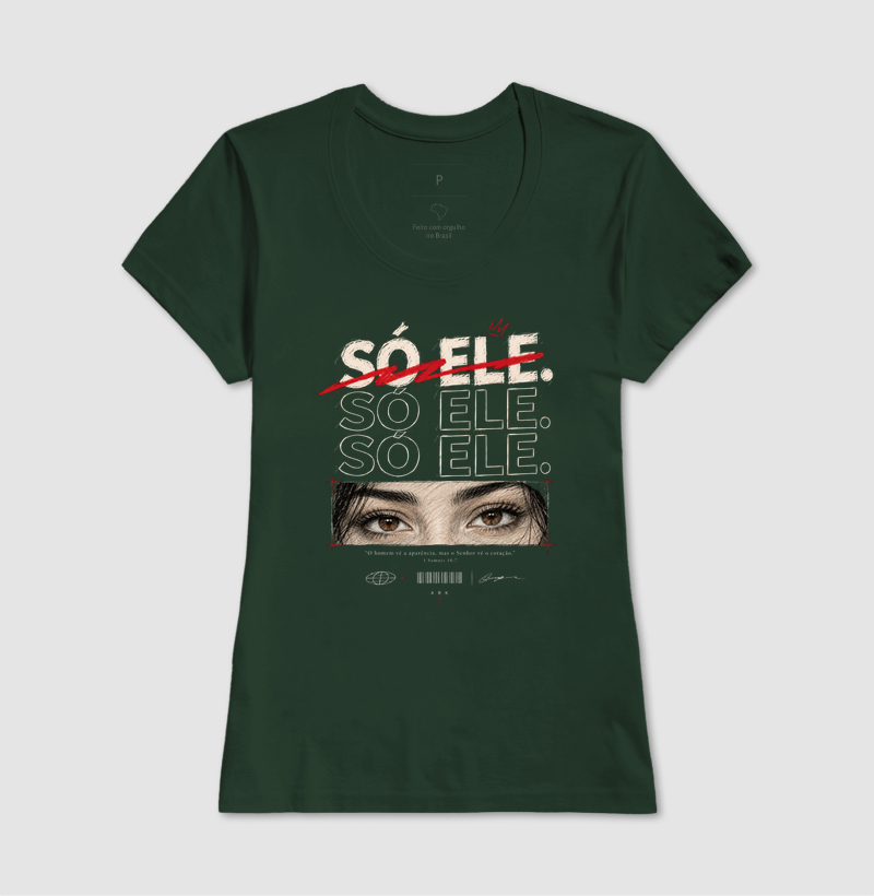 Camiseta Só Ele — 1 Samuel 16:7 | Algodão Premium  - Imagem 8