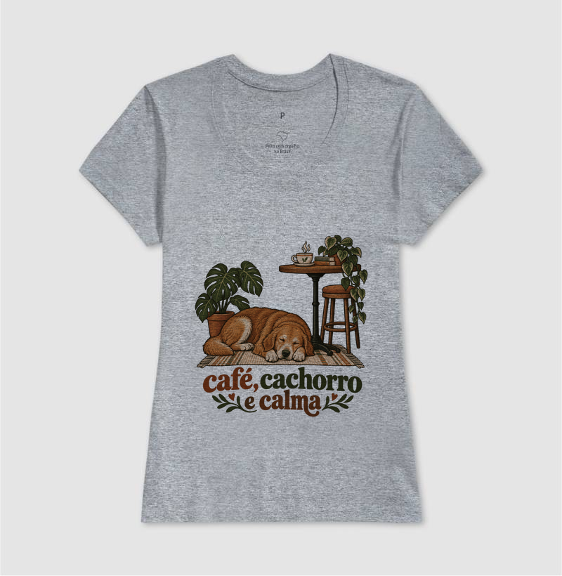 Camiseta Cachorro Café "café, cachorro e calma" | Pelo & Pano - Imagem 9