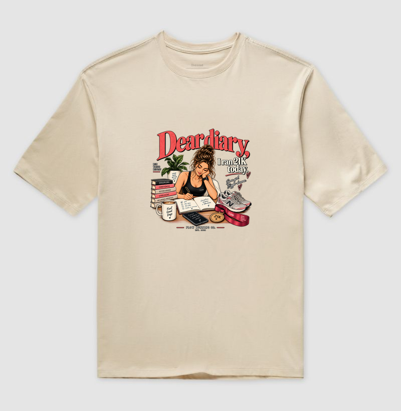 Camiseta Oversized Corrida - Dear Diary, I Ran 21k Today - Imagem 3