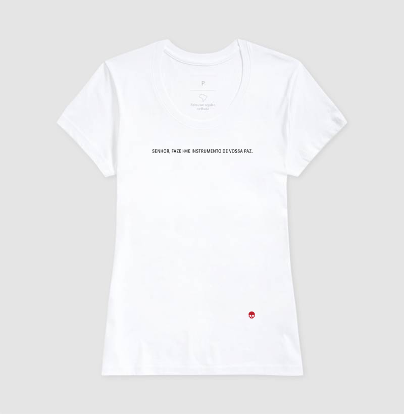 Camiseta São Francisco - Senhor Fazei me instrumento de vossa paz. - Imagem 5
