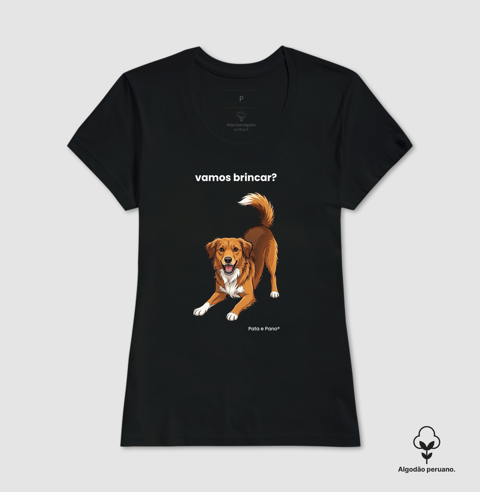 CAMISETA ALGODÃO PERUANO NOSSO MASCOTE BRINCAR - Imagem 3