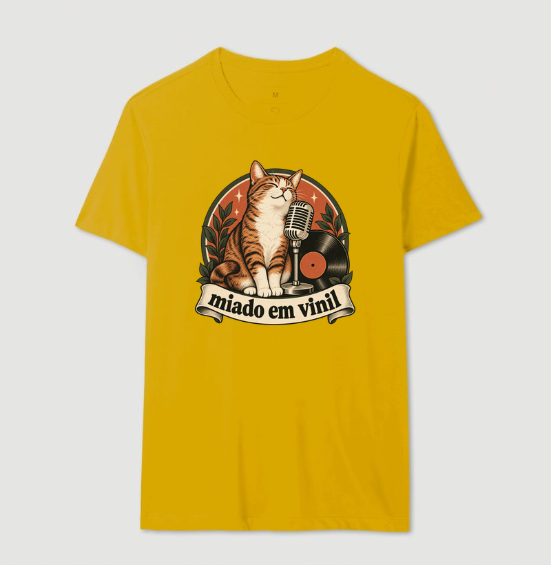 Camiseta Gato Música "miado em vinil" | Pelo & Pano - Imagem 14