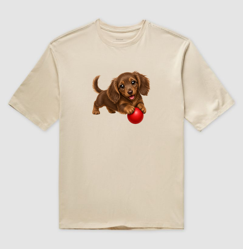 Dachshund Pelo Longo Marrom - Desenho Animado - Imagem 3
