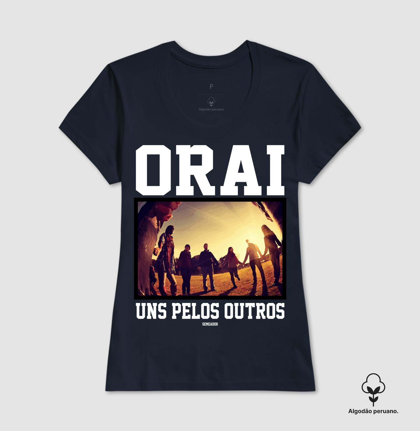 Camiseta Algodão Peruano Cristã Orai Uns Pelos Outros - Imagem 6