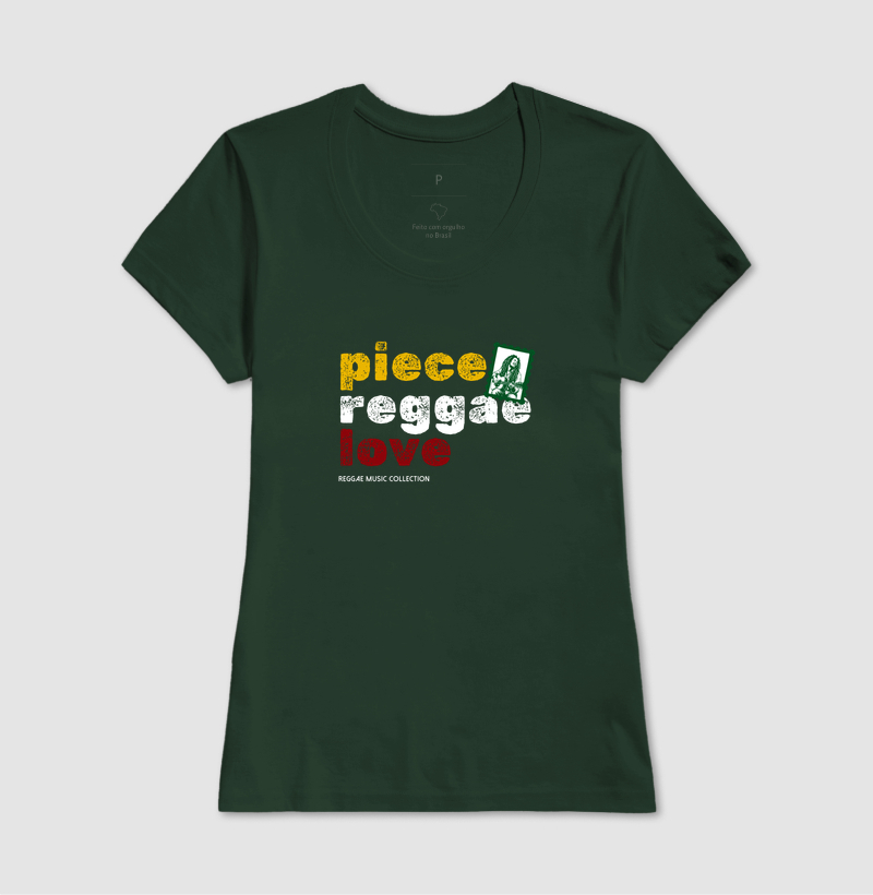 Camiseta Piece. Reggae. Love. Coleção Reggae.  Masculino e feminino. Algodão Premium. - Imagem 12