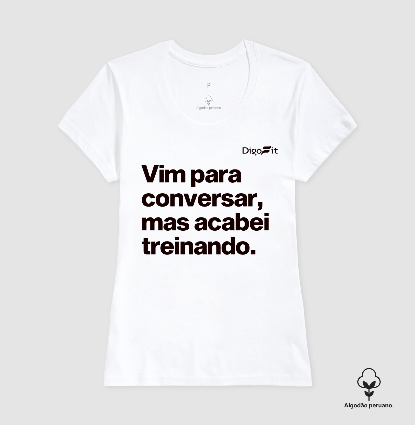 CAMISETA ALGODÃO PERUANO ACADEMIA VIM PARA CONVERSAR - Imagem 2