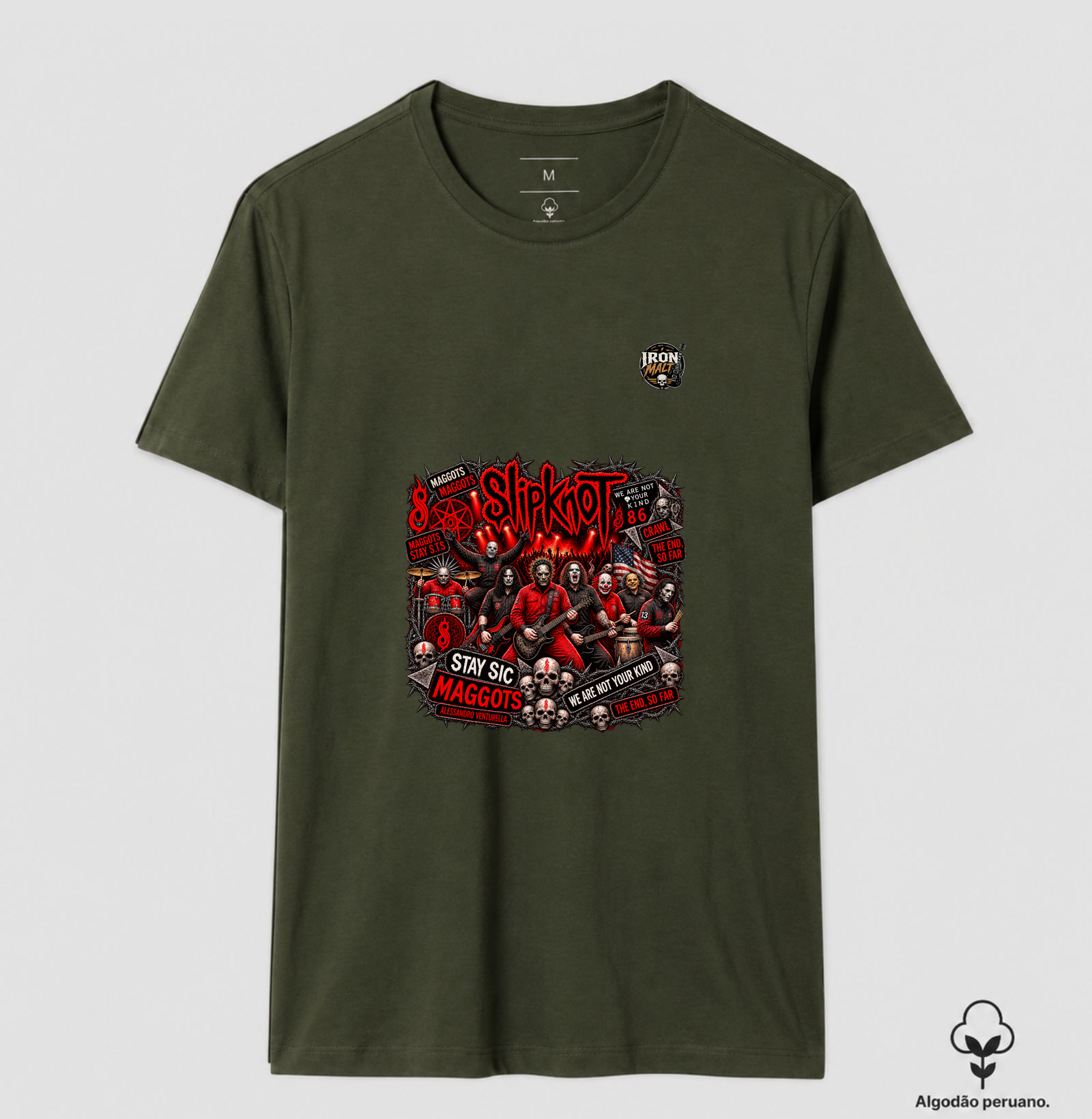 Camiseta Nu Metal Rock com Estampa Slipknot, Skull e Visual Dark - Imagem 8