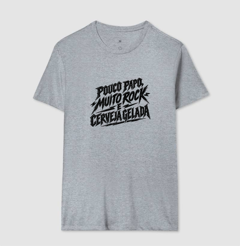 Camiseta Rock “Pouco Papo, Muito Rock e Cerveja Gelada” - Imagem 8
