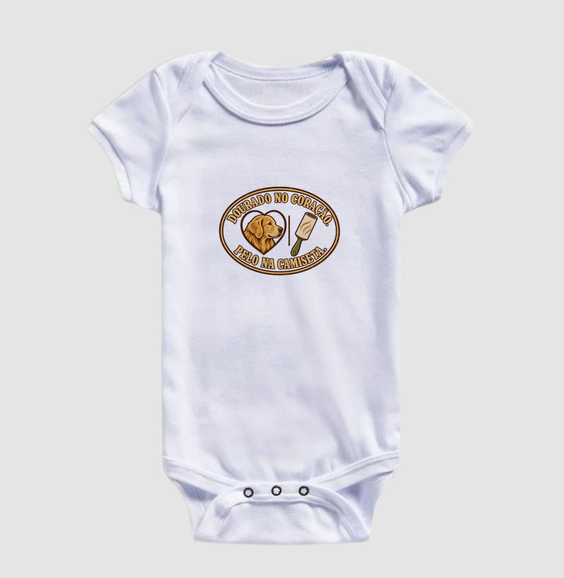 Dourado no coração. Pelo na camiseta. - Imagem 3