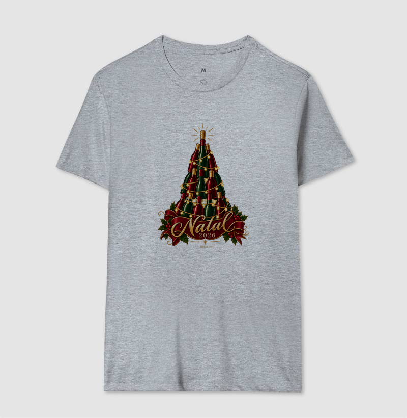 Camiseta Natal 2026 – Árvore de Garrafas de Vinho - Imagem 8