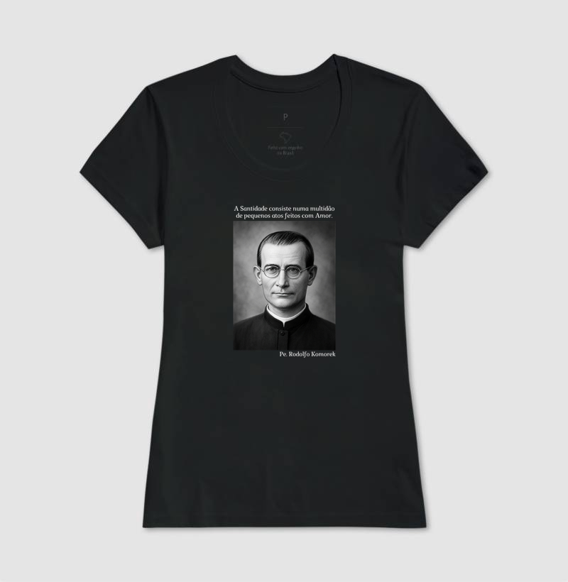 Camiseta Pe. Rodolfo Komorek (Preto e Branco) - Imagem 3