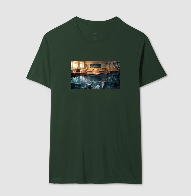 Camiseta Unissex Algodão Sala de Aula Mundo Invertido - Imagem 12