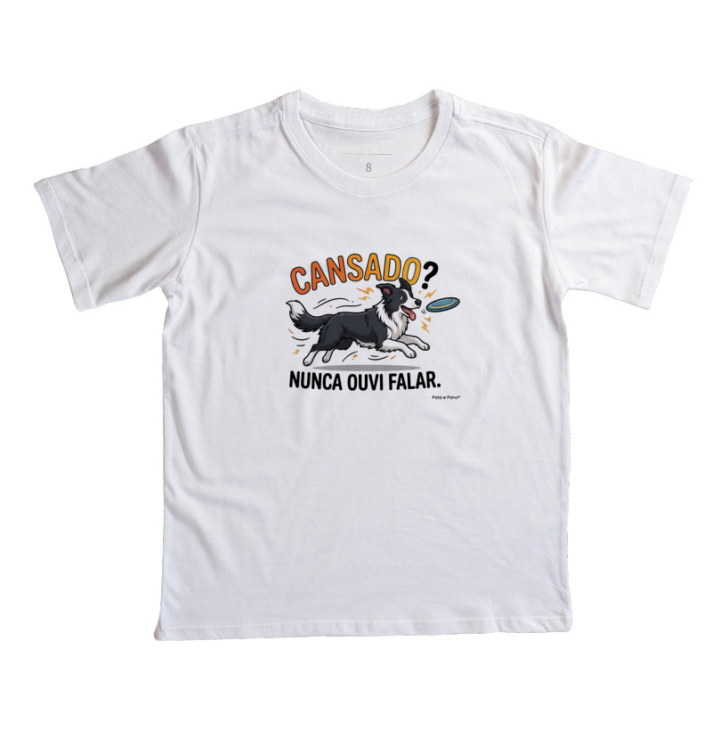 CAMISETA INFANTIL BORDER COLLIE CANSADO - Imagem 4