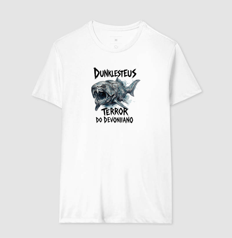  Camiseta Dinossauro Dunkleosteus Ataque Preta Algodão Premium Dinoloco  - Imagem 2