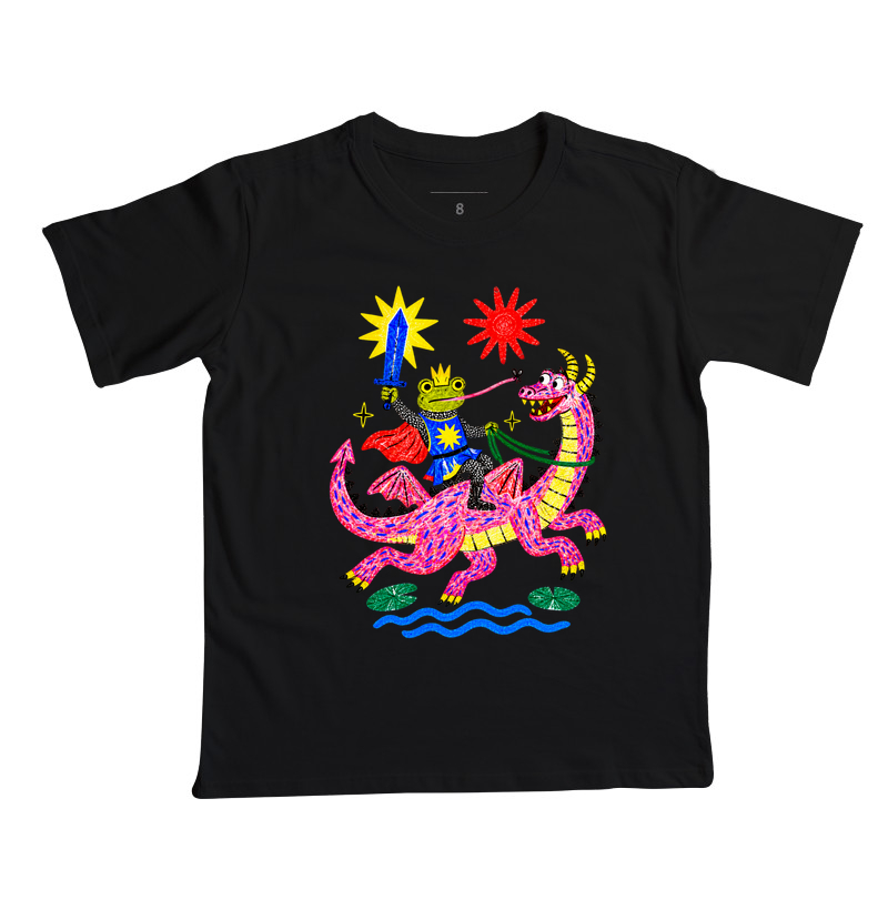 Camiseta Infantil Sapo Real no Dragão Rosa - Imagem 5
