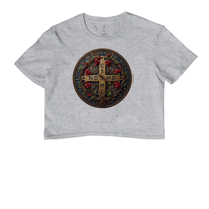 Medalha de São Bento e Flores Coroa-de-Cristo | Arte Sacra Exclusiva - Imagem 6