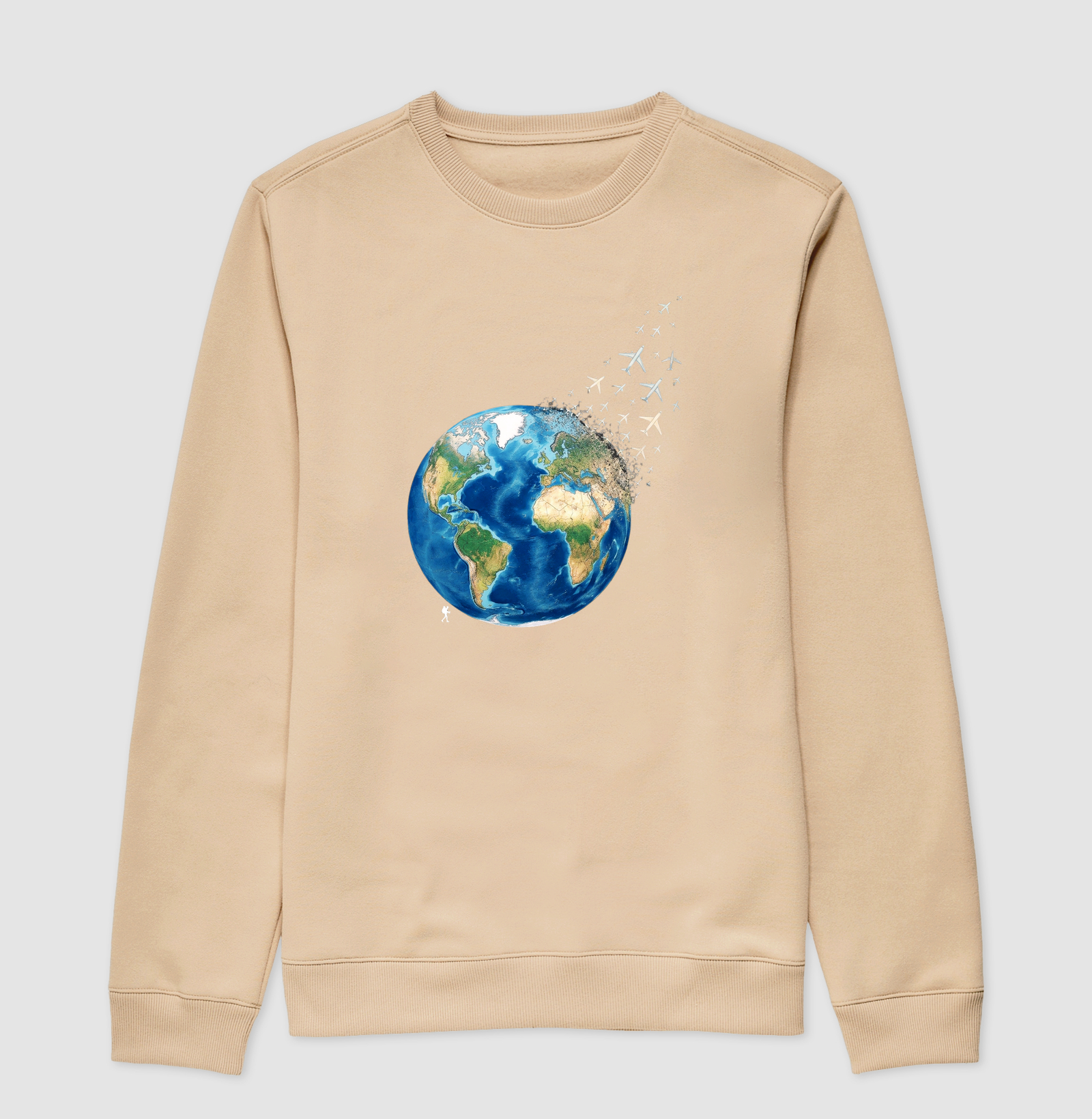 Camiseta Globo Terrestre Avioes Dispersos | Arte 3D Viagem Mundo | Colecao Viciados em Viagem - Imagem 3
