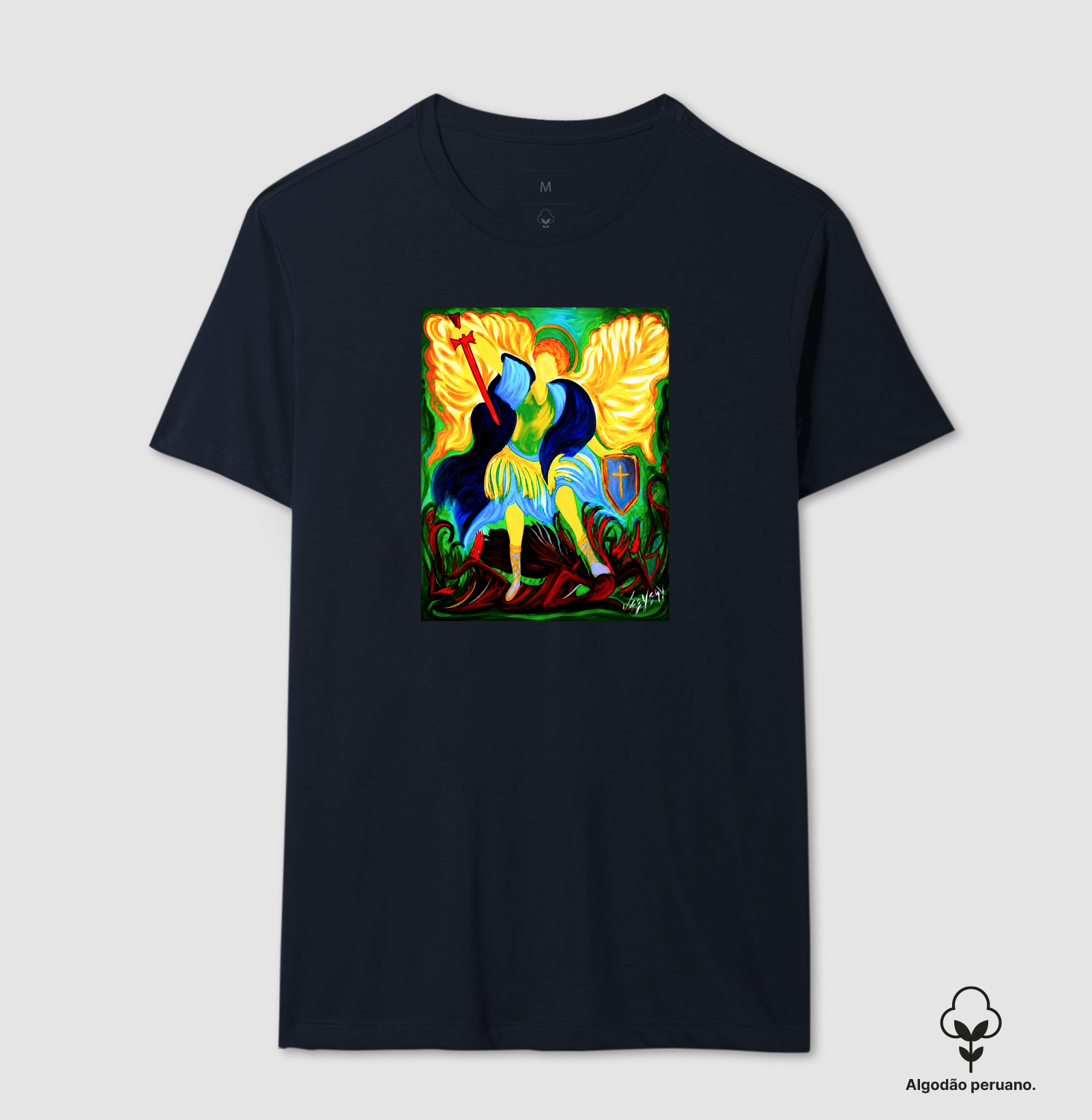 Camiseta Algodão Peruano São Miguel Arte Sacra - Imagem 2