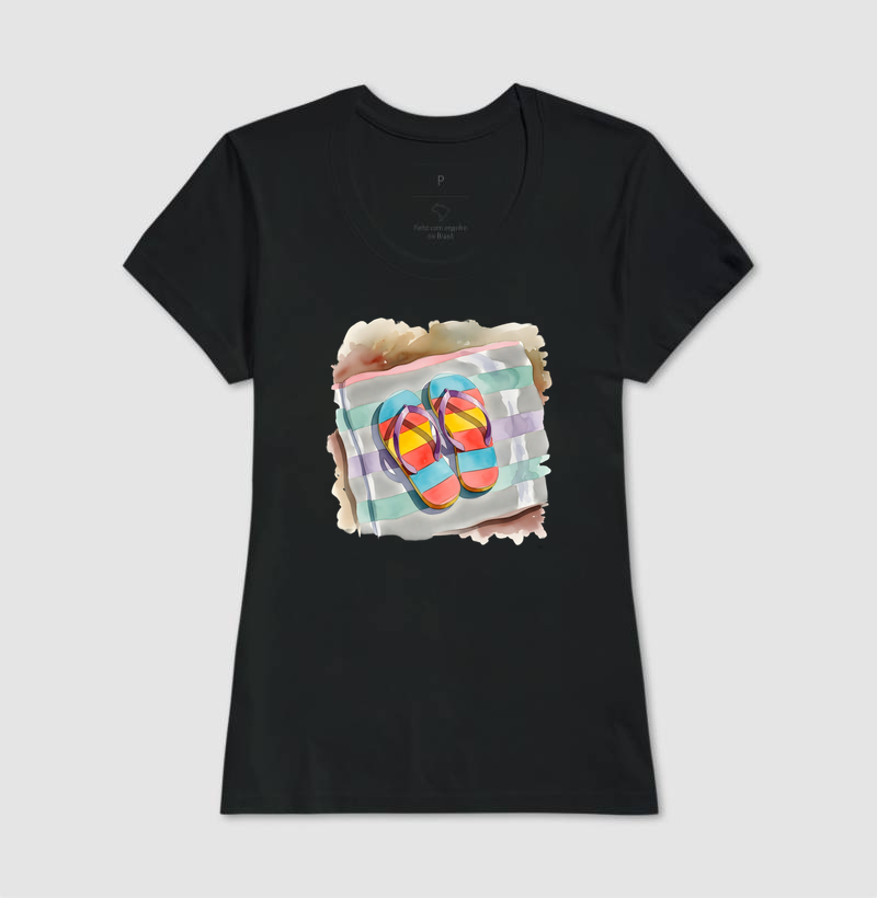 Camiseta Algodão Premium - Chinelos de Verão  - Imagem 3