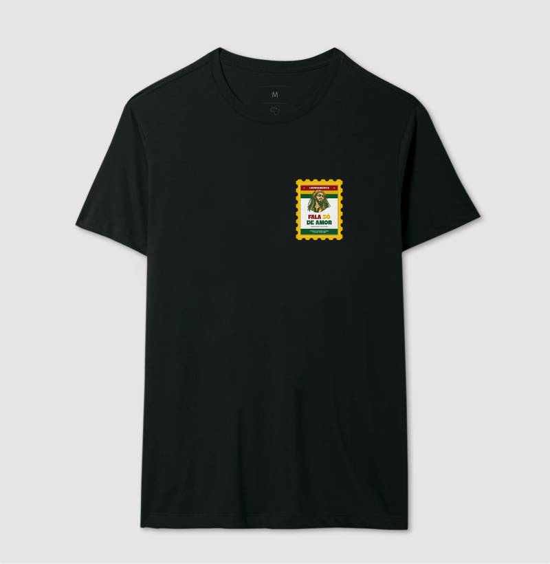 Camiseta Selo Fala só de amor. Coleção Reggae.  Masculino e feminino. Algodão Premium. - Imagem 4