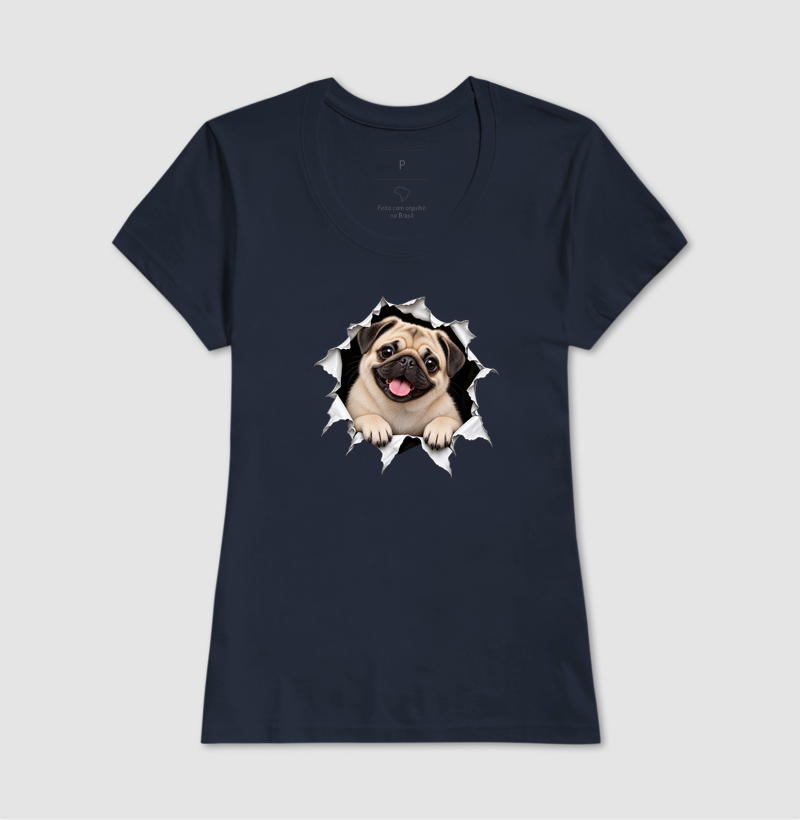 Pug Saindo da Camiseta - Imagem 7
