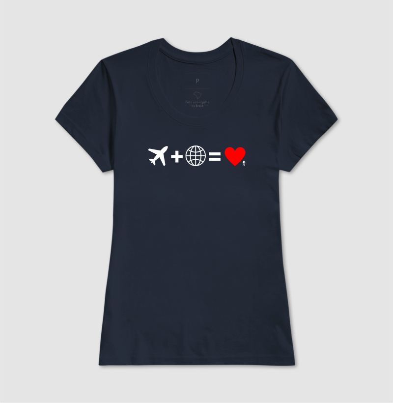 Camiseta Aviao Mais Mundo Igual Amor | Equacao Viagem Minimalista | Colecao Viciados em Viagem - Imagem 10