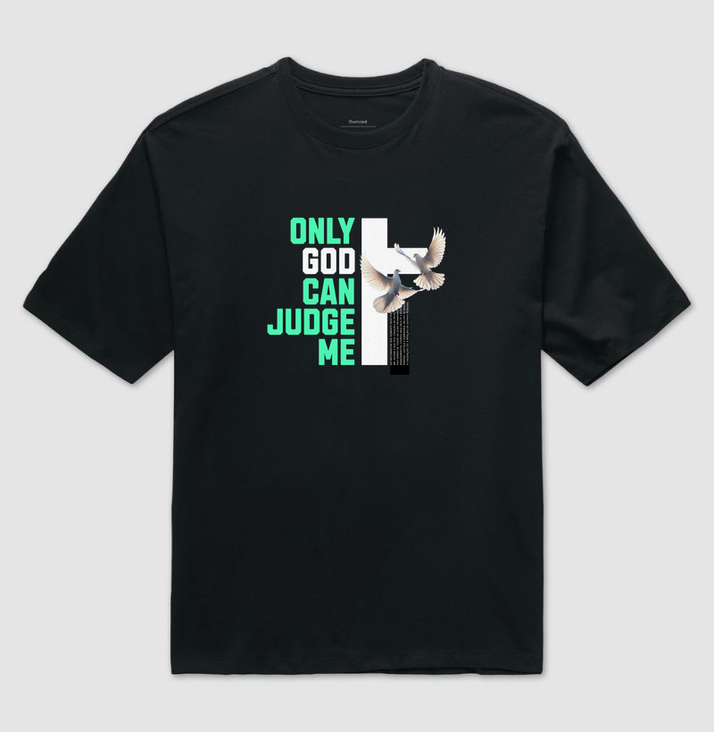 Camiseta Oversized Only God Can Judge Me - Imagem 2