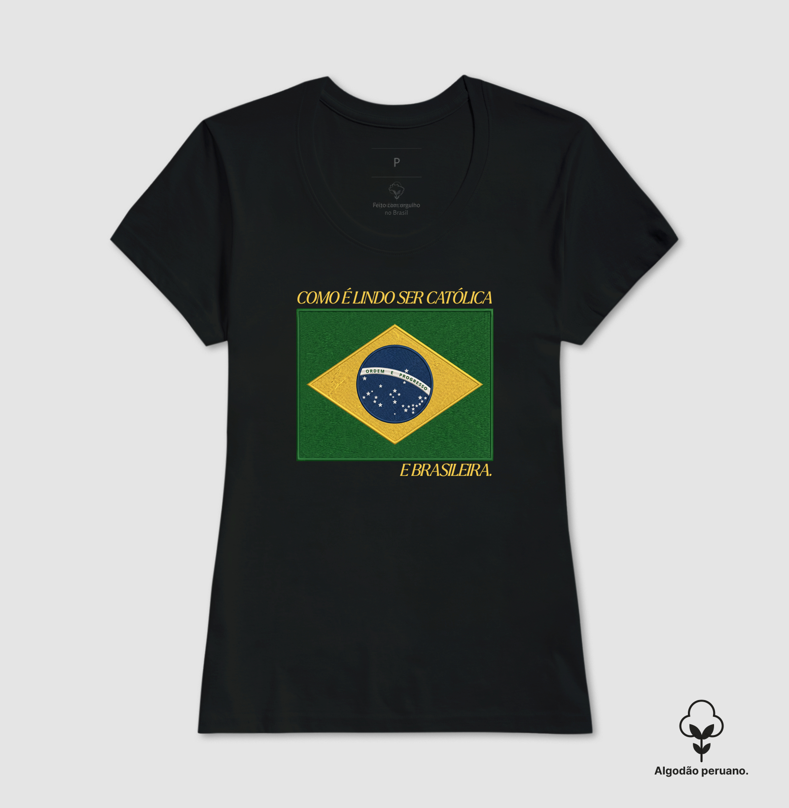 Camisa Brasil Bandeira Estilo Bordada - Imagem 7