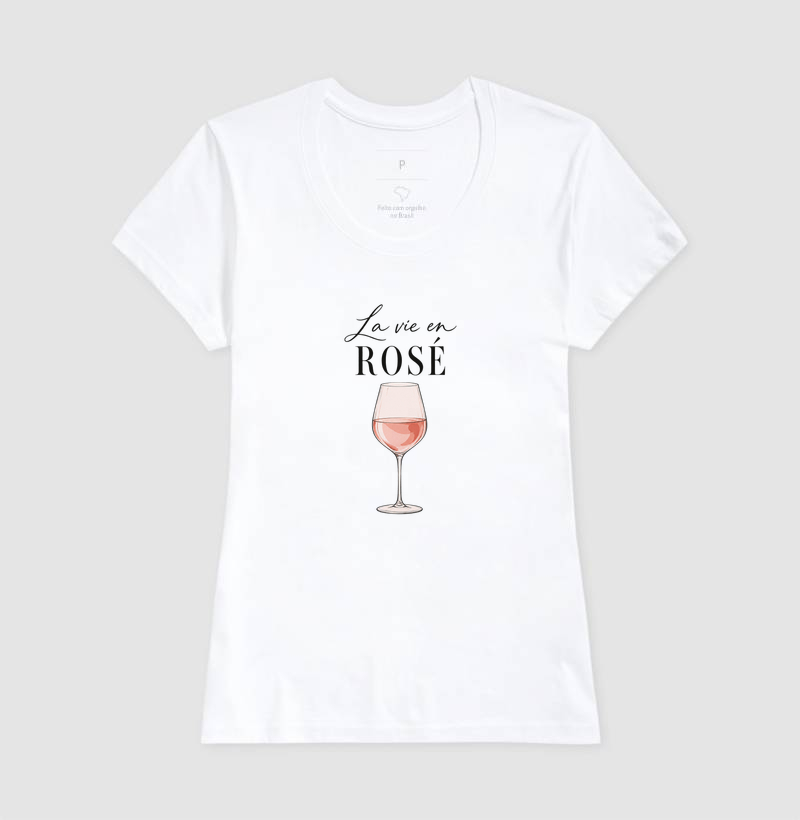 Camiseta La Vie en Rosé – Taça de Vinho Rosé - Imagem 5