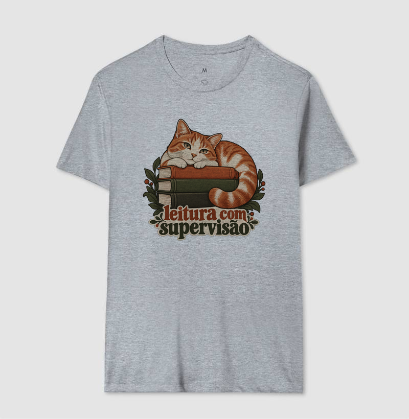 Camiseta Gato Leitura "leitura com supervisão" | Pelo & Pano - Imagem 9