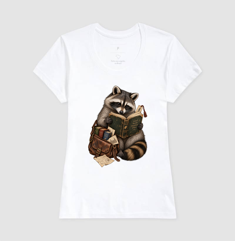 Camiseta Guaxinim Leitor - Imagem 5