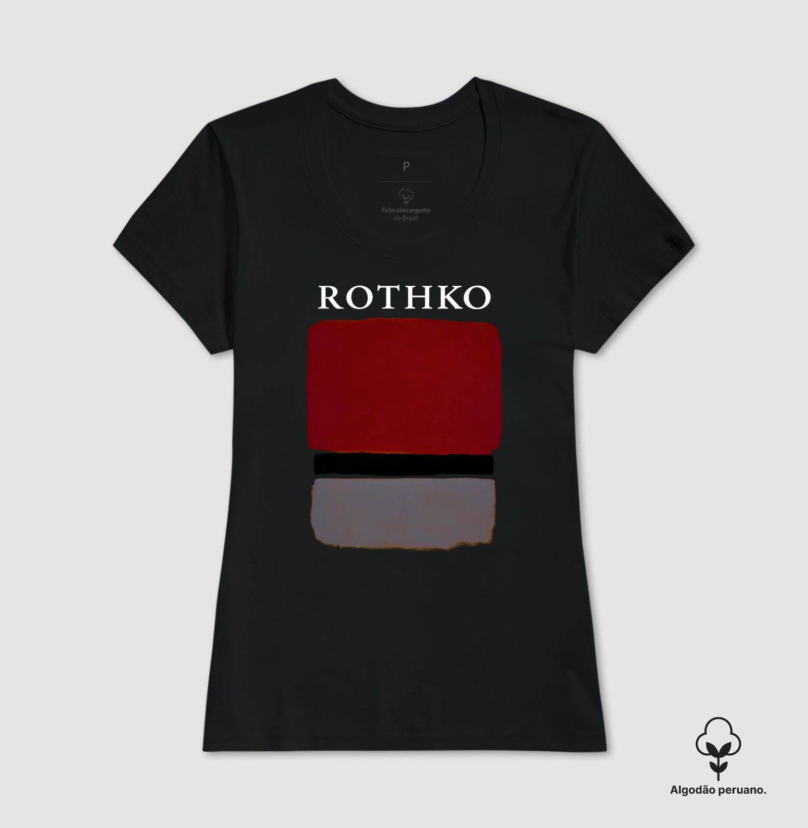 Camiseta Mark Rothko Arte Moderna Blocos De Cor Algodão Peruano - Imagem 3