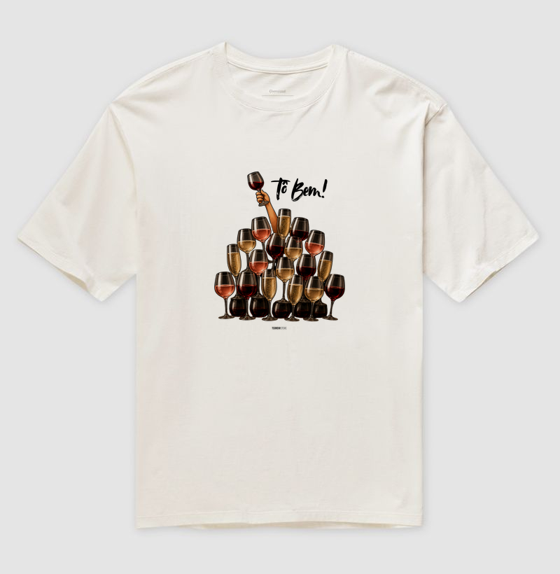 Camiseta Oversized Vinho - Tô Bem! - Taças - Imagem 4