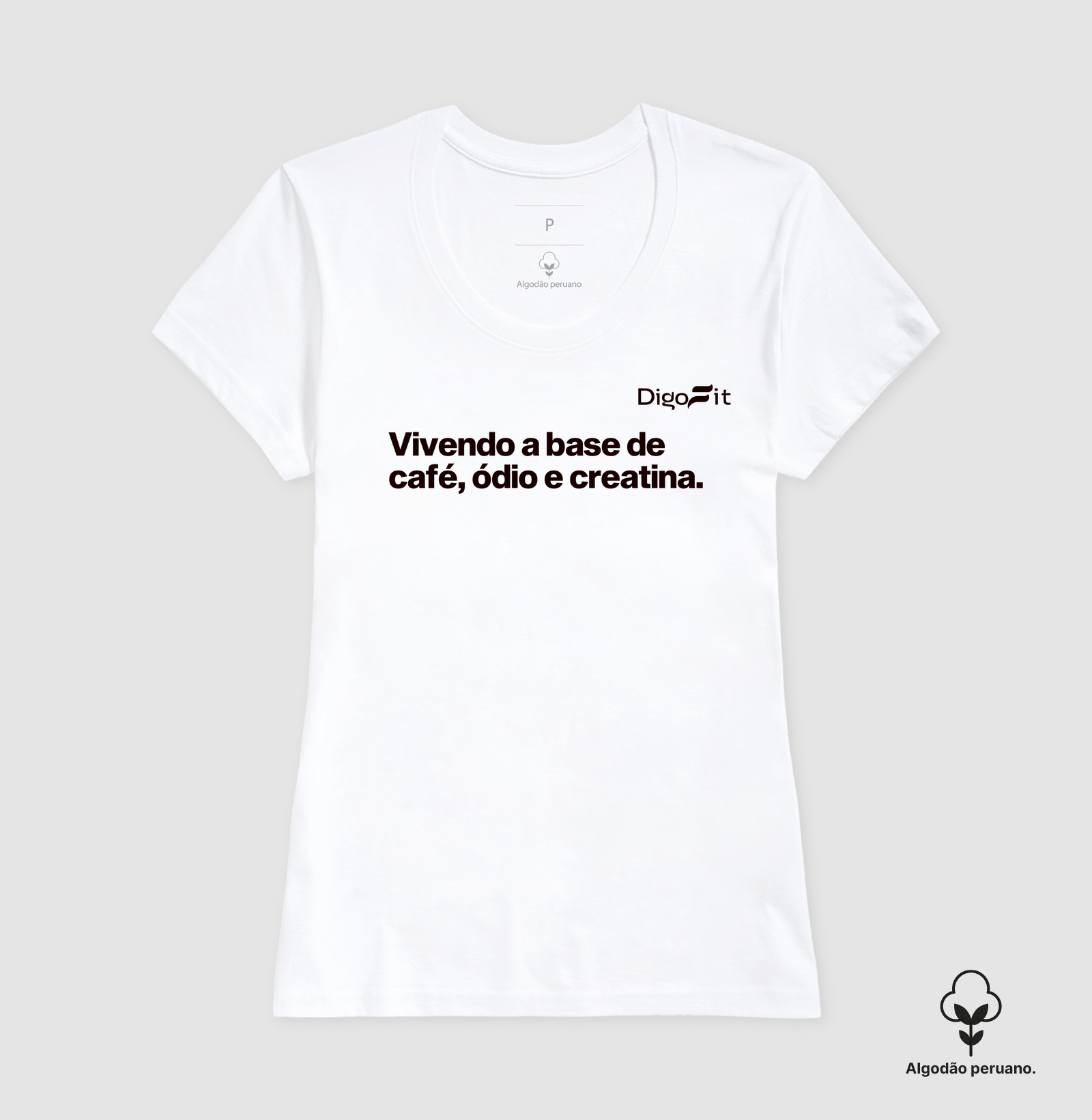 CAMISETA ALGODÃO PERUANO ACADEMIA CAFÉ ÓDIO E CREATINA - Imagem 4