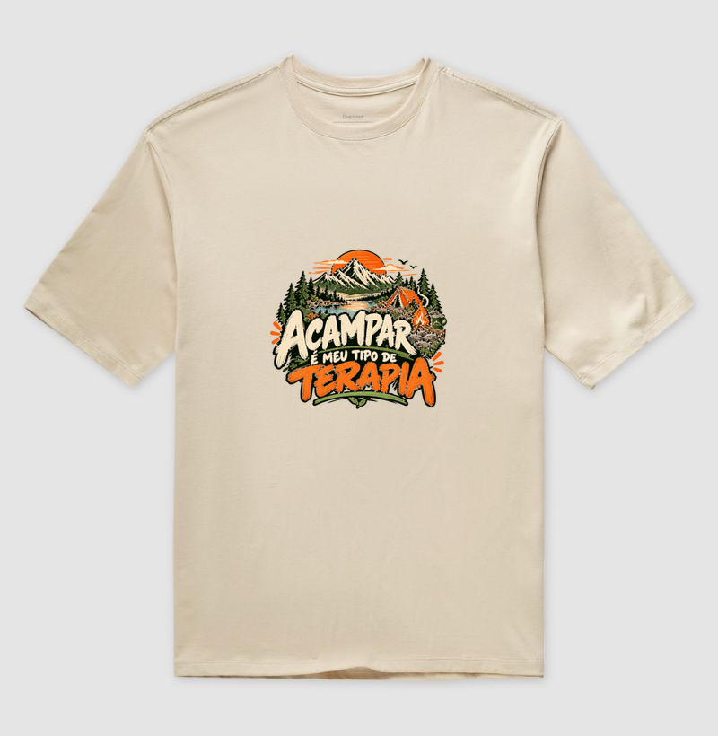 Camiseta Oversized | Acampar é Meu Tipo de Terapia - Imagem 5