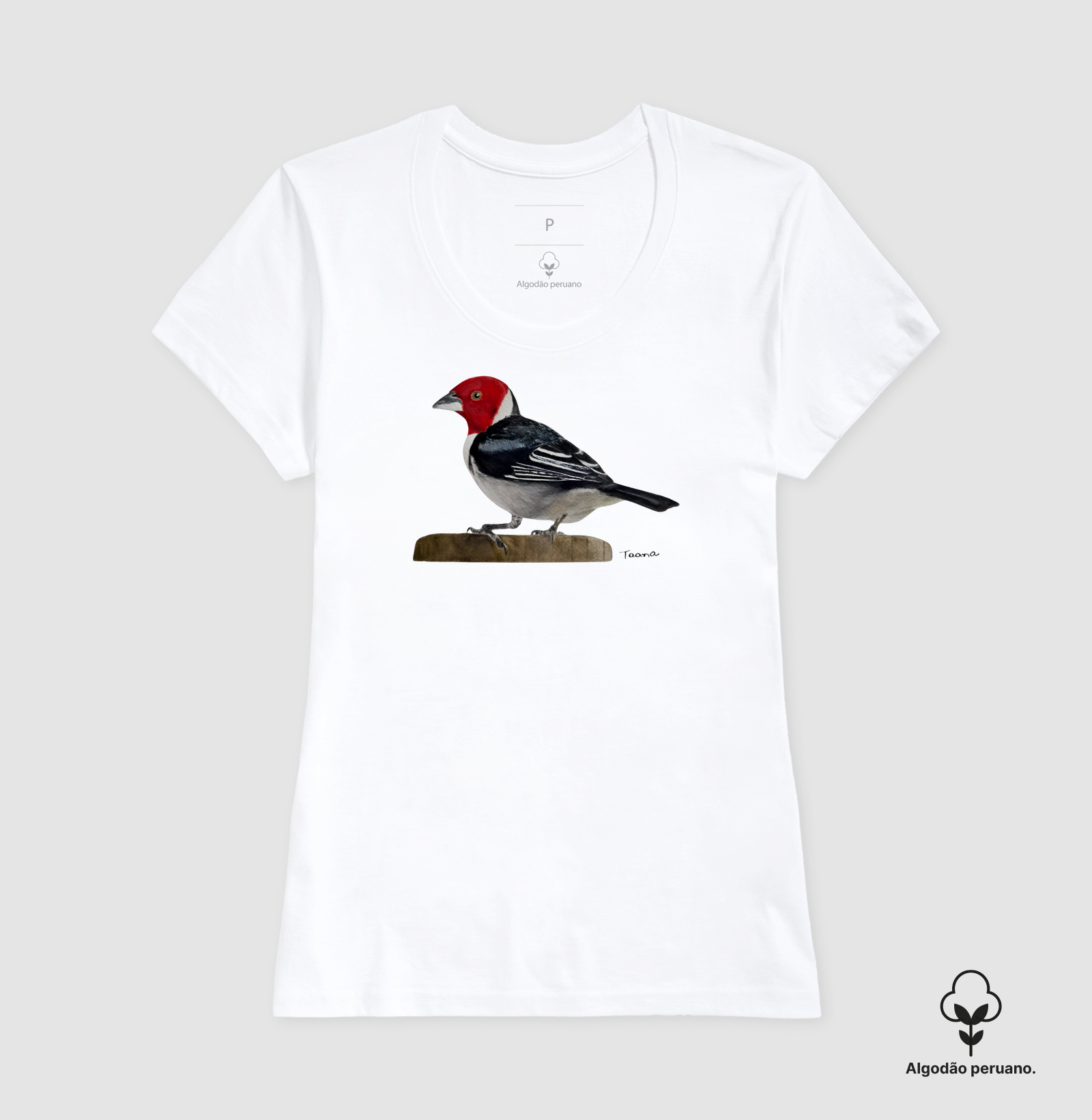 Camiseta Cardeal-do-Nordeste – Aves do Brasil Algodão Peruano - Imagem 9