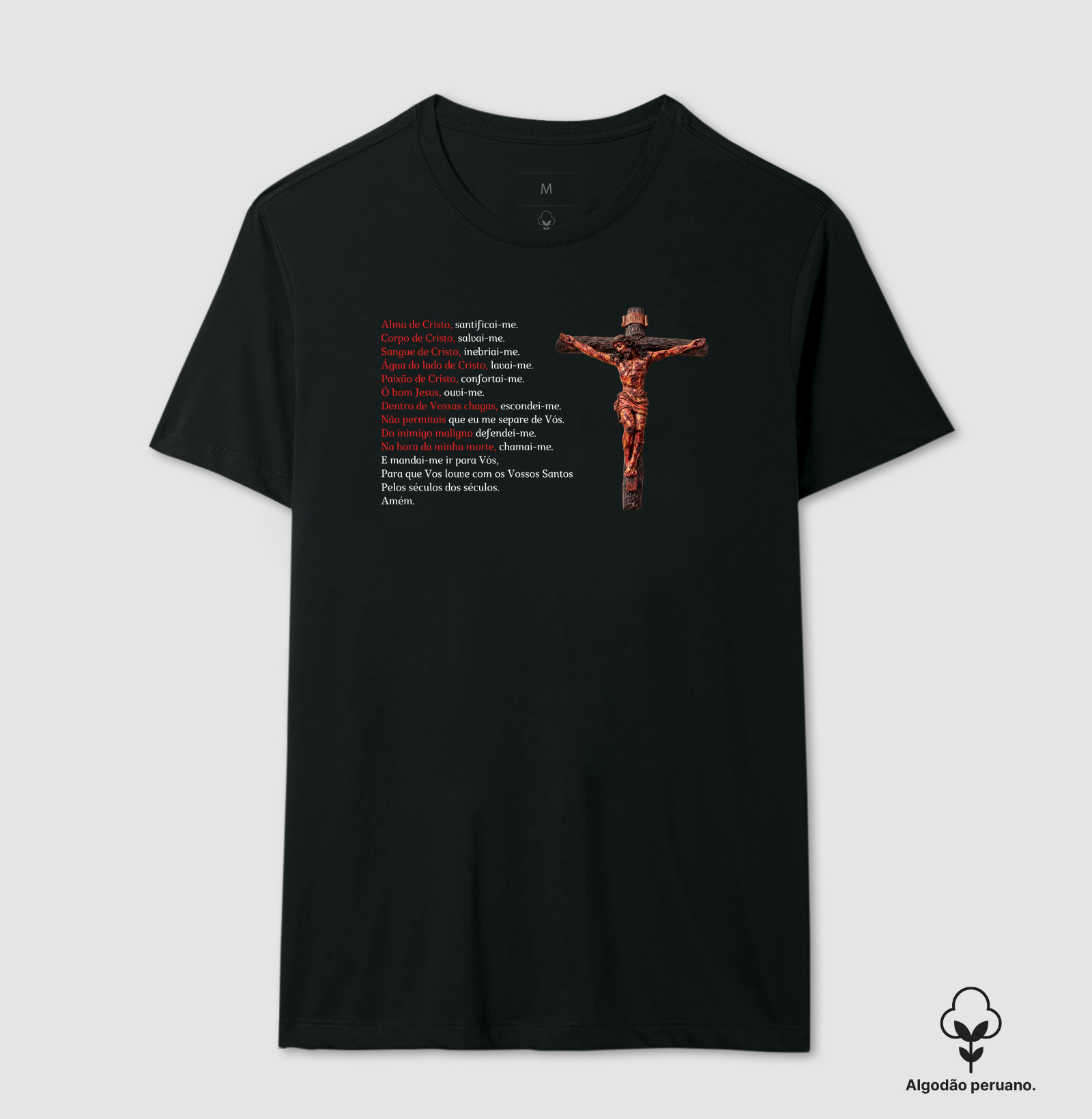 Camiseta Algodão Peruano Oração Alma de Cristo - Imagem 2