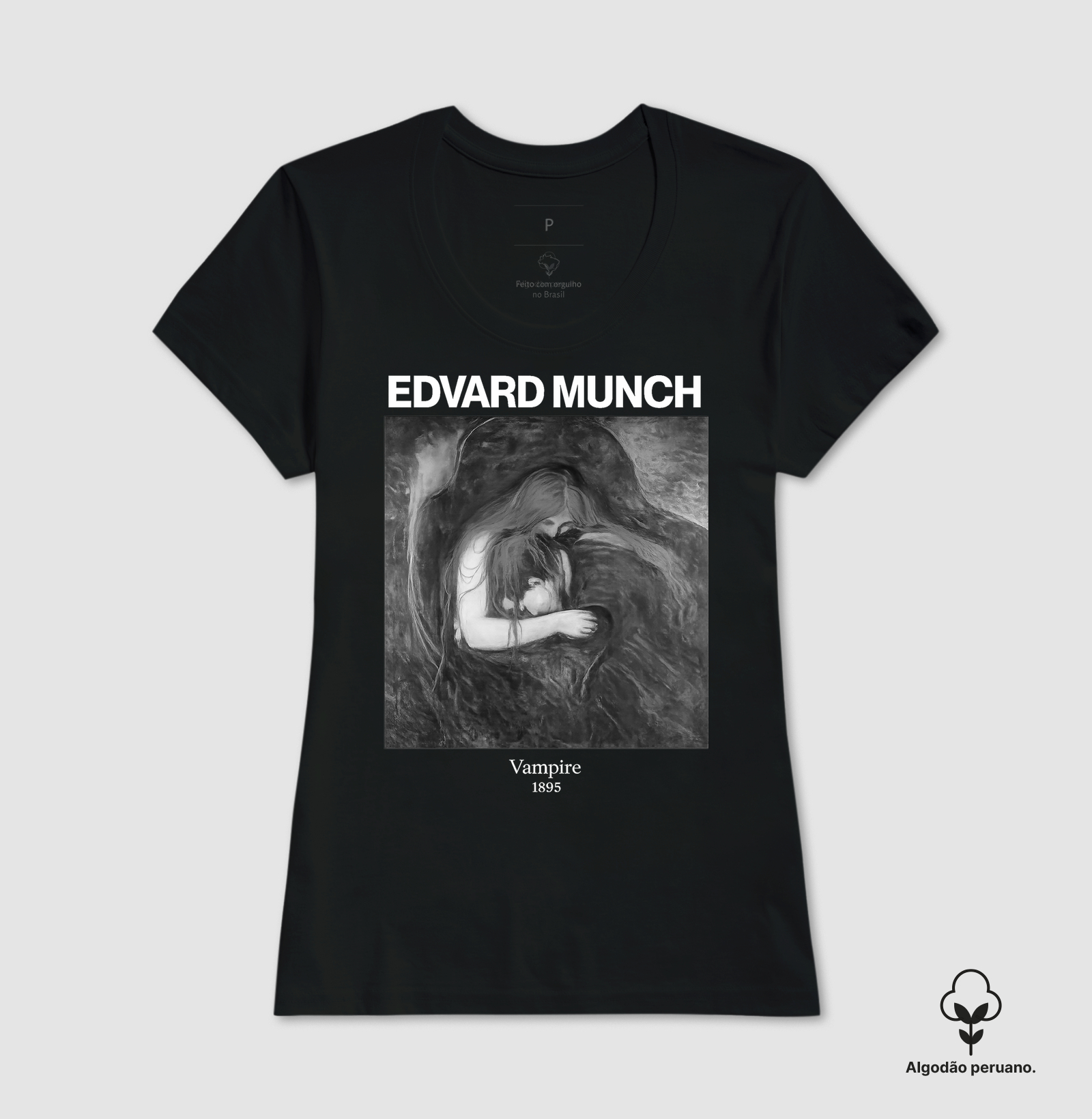 Camiseta Edvard Munch Vampire (1895) | 100% Algodão Premium - Imagem 3
