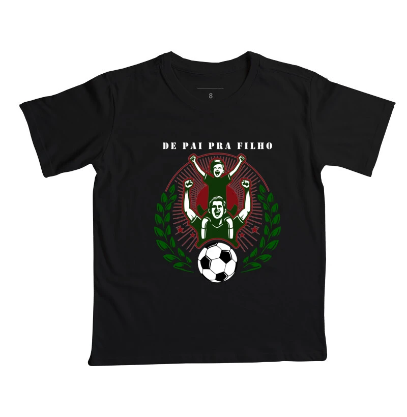 Camiseta De Pai Pra Filho Infantil - Bordô, Verde e Branco