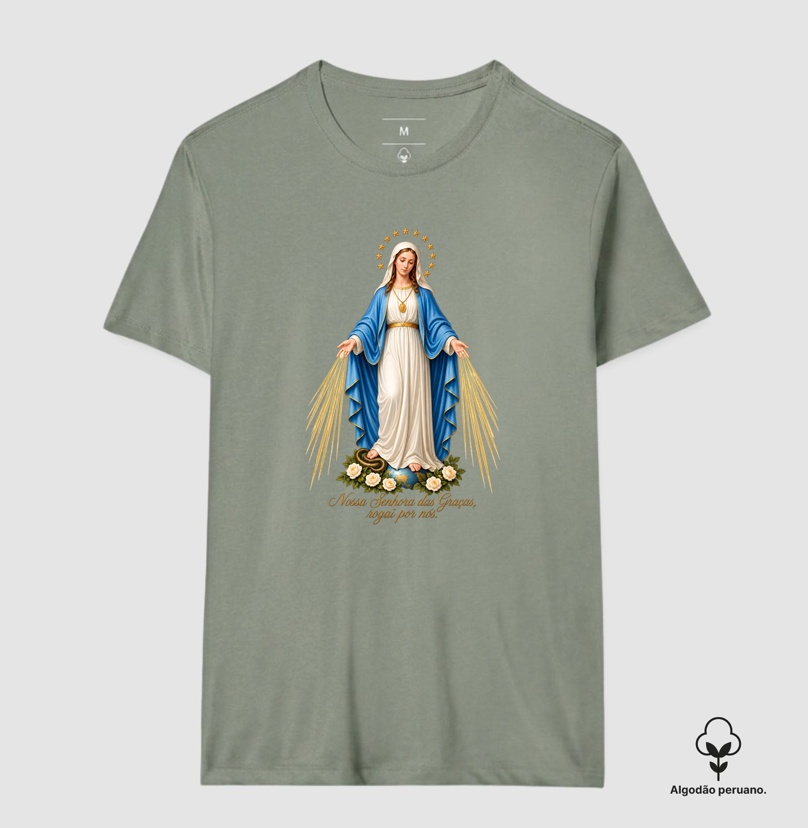 Camiseta Algodão Peruano Nossa Senhora das Graças - Imagem 8