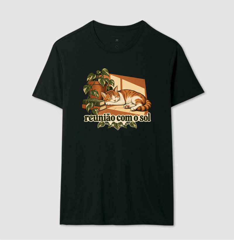 Camiseta Gato Sol "reunião com o sol" | Pelo & Pano - Imagem 2
