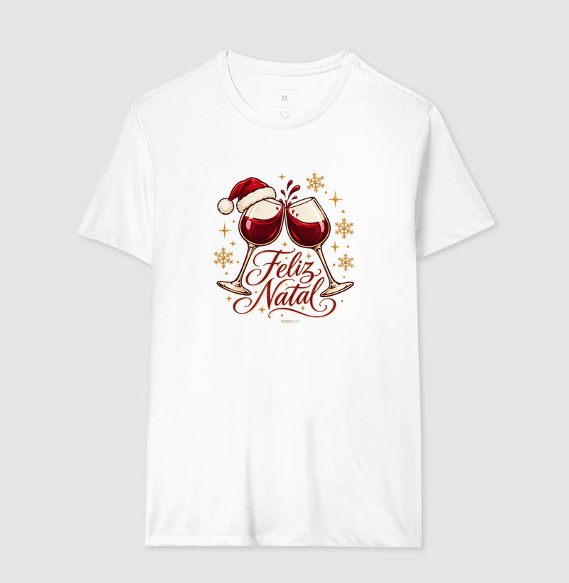 Camiseta Feliz Natal – Brinde de Taças de Vinho - Imagem 4