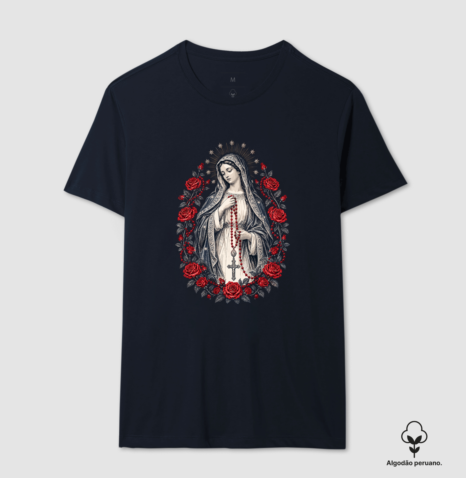 Nossa Senhora do Rosário Regina Rosarii - Algodão Peruano - Imagem 3